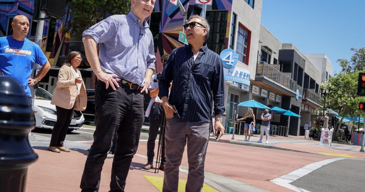 Arellano: Tom Steyer courts Latinos in Santa Ana. A young voter wonders if it's just a show